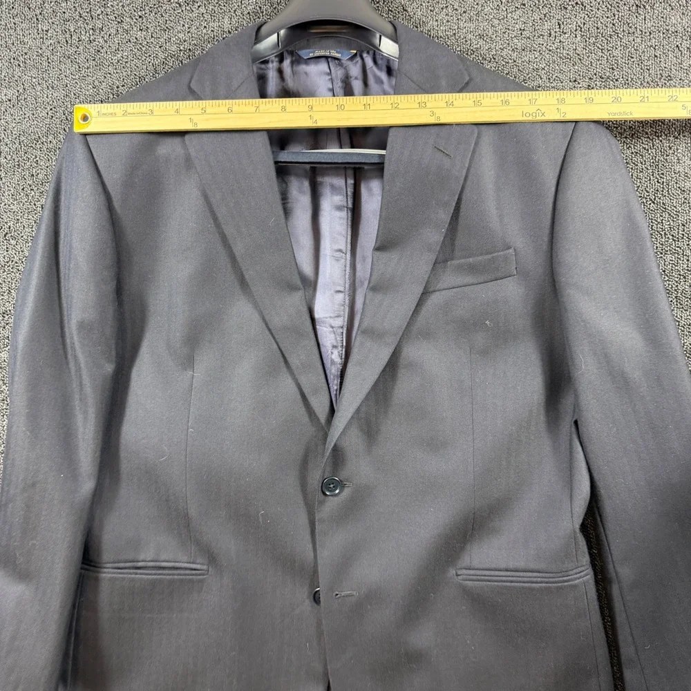 Brooks Brothers 1818 Madison 2‎ Piece Suit 44R W39x27 Gray Saxon Wool Hemmed